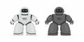 Two Robots. White and black