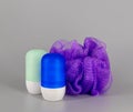 Two roll-on deodorants with a scrub nylon sponge - Bath products