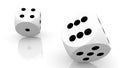 Two rolling dices in white Royalty Free Stock Photo