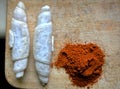 Two rolls of dough rising moroccan spice 