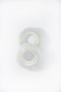 Two rolls of transparent tape on a white background. Adhesive tape. New scotch tape Royalty Free Stock Photo