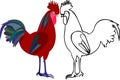 Two roosters illustration.