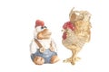 Two roosters statue symbol new year Royalty Free Stock Photo