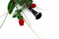 Two rose clarinet composition Royalty Free Stock Photo