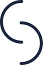 Two rounded parentheses forming the letter S create an abstract and minimalist design, offering versatility for various