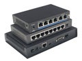 two routers and two modems n a white Royalty Free Stock Photo