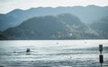 A Duo of Rowers Alone on Lake Bled