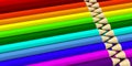 Two rows lying next to each other colored pencils Royalty Free Stock Photo