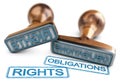 Rights And Obligations Words Over White Background Royalty Free Stock Photo