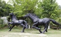 Two running horses sculptures, adobe rgb