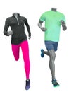 Two running mannequins
