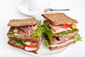 Two Rye Bread Sandwiches Royalty Free Stock Photo