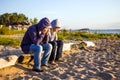 Two Sad Guys outdoor Royalty Free Stock Photo