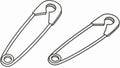 Two Safety Pins, Fastening Elements, vector design Generative AI Royalty Free Stock Photo