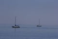 Sailboats anchored in Lake Ontario