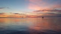 Two sailboats in Florida Bay at sunset. Royalty Free Stock Photo