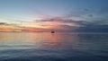 Two sailboats in Florida Bay at sunset. Royalty Free Stock Photo