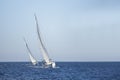 Two sailboats on the sea. Sailing. Royalty Free Stock Photo