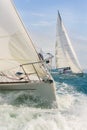 Two Sailing Boat Yachts at sea Royalty Free Stock Photo