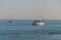 Two sailing yachts at sea Royalty Free Stock Photo