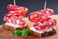 Two salami canapes