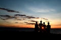 Two Samburu couples at sunset Royalty Free Stock Photo