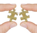 Two same pieces of puzzle that do not fit Royalty Free Stock Photo