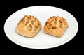 Two sandwich buns with pumpkin seeds Royalty Free Stock Photo