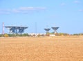 Antennas ADU-1000 and Saturn-M MS, MK. 40th separate command and measurement complex. Vitino, Russia Royalty Free Stock Photo