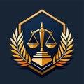 Two scales of justice side by side, symbolizing fairness and balance in a virtual courtroom platform, Design a sleek icon for a