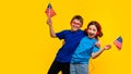 Children Hold USA Flags Royalty Free Stock Photo