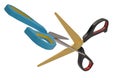 Two scissors on white background.3D illustration. Royalty Free Stock Photo