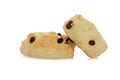 Two scones with raisins Royalty Free Stock Photo