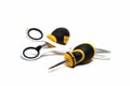 Two screwdrivers and scissors Royalty Free Stock Photo