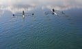 Two scull rowing competitor, rowing race