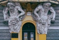 Two sculptures on the building