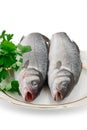 Two Seabass Fish On A Plate Royalty Free Stock Photo