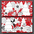 Two seamless christmas pattern. stoc illustration Royalty Free Stock Photo