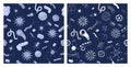 Two seamless patterns with bacteria and viruses