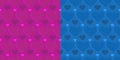 Two seamless patterns with pink and blue hearts. Pattern for fabric, textile, wrapping paper, Royalty Free Stock Photo