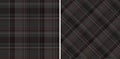 Two seamless plaid patterns, one square and one diagonal, in muted gray tones. Ideal for backgrounds, textiles, or design projects Royalty Free Stock Photo