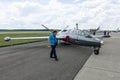 The two-seat jet trainer Fouga Magister CM-170.