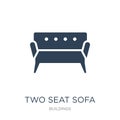 two seat sofa icon in trendy design style. two seat sofa icon isolated on white background. two seat sofa vector icon simple and