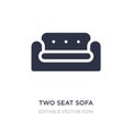 two seat sofa icon on white background. Simple element illustration from Buildings concept