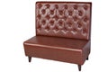 Two seater brown imitation leather office couch, isolated on wh Royalty Free Stock Photo