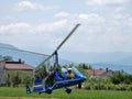Two-seater Magni Gyro landing Royalty Free Stock Photo