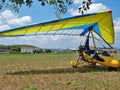 Two-seater motorized hang glider Royalty Free Stock Photo