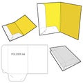 Two Section Folder for A4 documents. Die cut stamp.