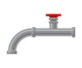 Two-section pipe with a bend. Vector illustration on white background.