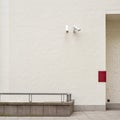 Two security cameras CCTV on the wall Royalty Free Stock Photo